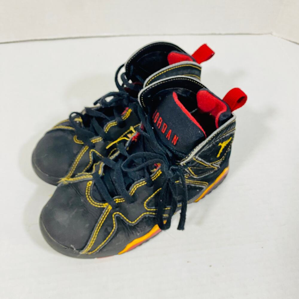 Nike Jordan 7 Retro Citrus Black Red Little Kid High Top Sneaker Sz 13C - Picture 10 of 10